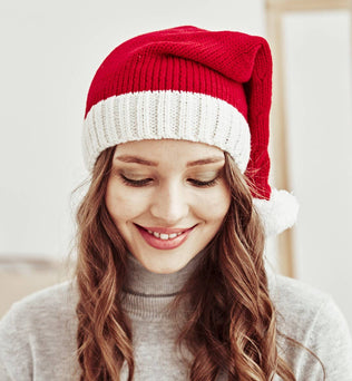 Mommy and Me-Christmas Single Ball Knit Hat Set