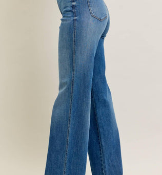 Maggie - HW Tummy Control Chew Hem Wide Leg
