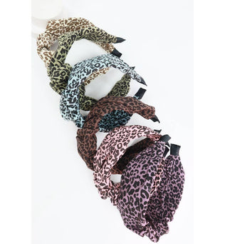 Betsy Wide Ruched Leopard Print Headband
