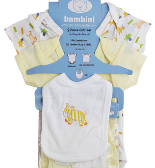 Zebra Giraffe-5-Piece Pastel Interlock Hanging Gift Set