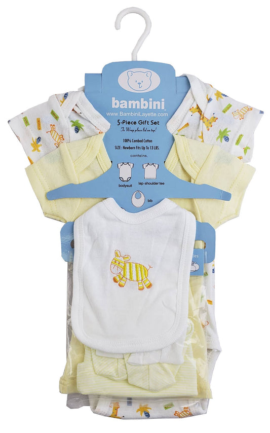 Zebra Giraffe-5-Piece Pastel Interlock Hanging Gift Set