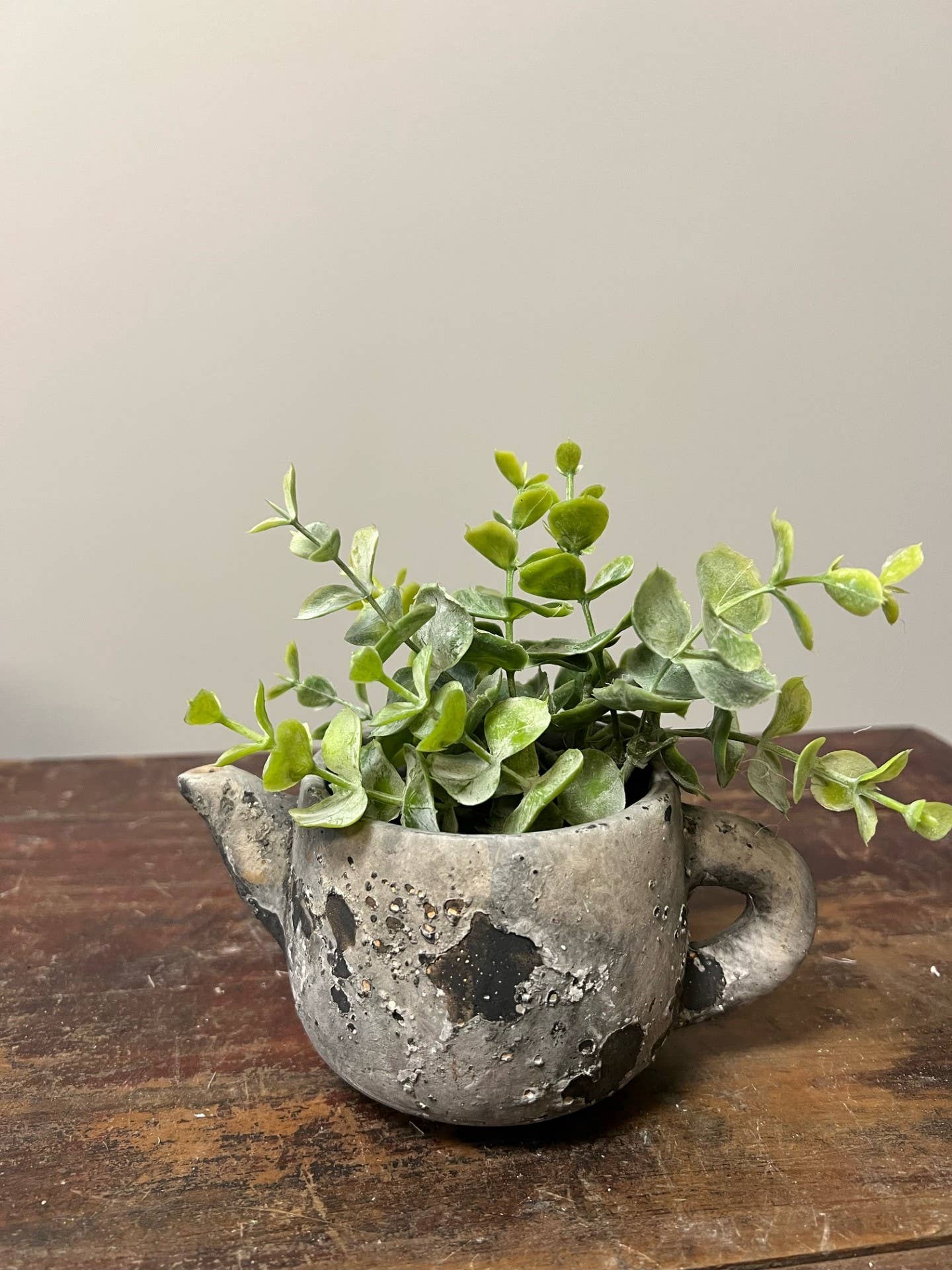 Vagabond Vintage - Cement Rustic Teapot Succulent Planter: Medium