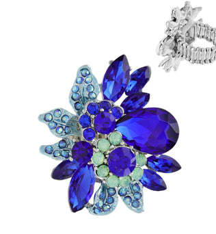 Vintage Crystal Gemstone Floral Stretch Ring