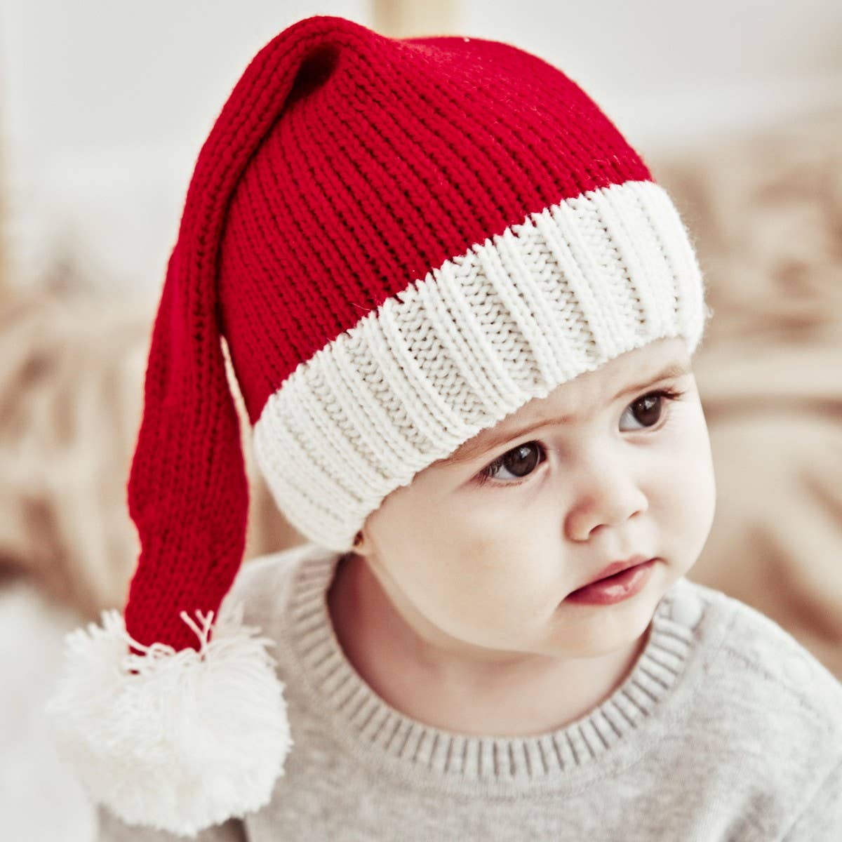 Mommy and Me-Christmas Single Ball Knit Hat Set