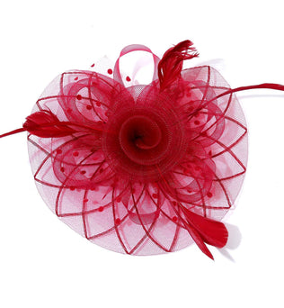 Polka Dot Mesh Flowers Top Flappy Fascinator