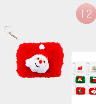 Christmas Themed Fur Coin Purses