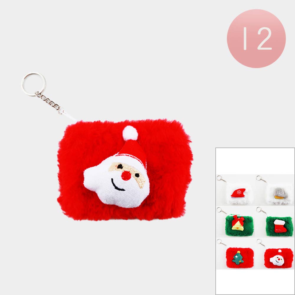 Christmas Themed Fur Coin Purses
