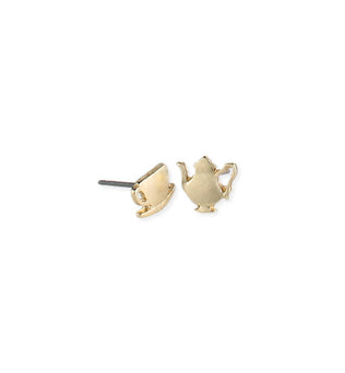 Mary’s Cup of Tea Fine Art Gold Post Earrings