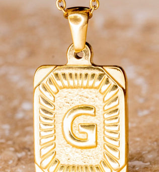 Pendant Initial Gold Necklace