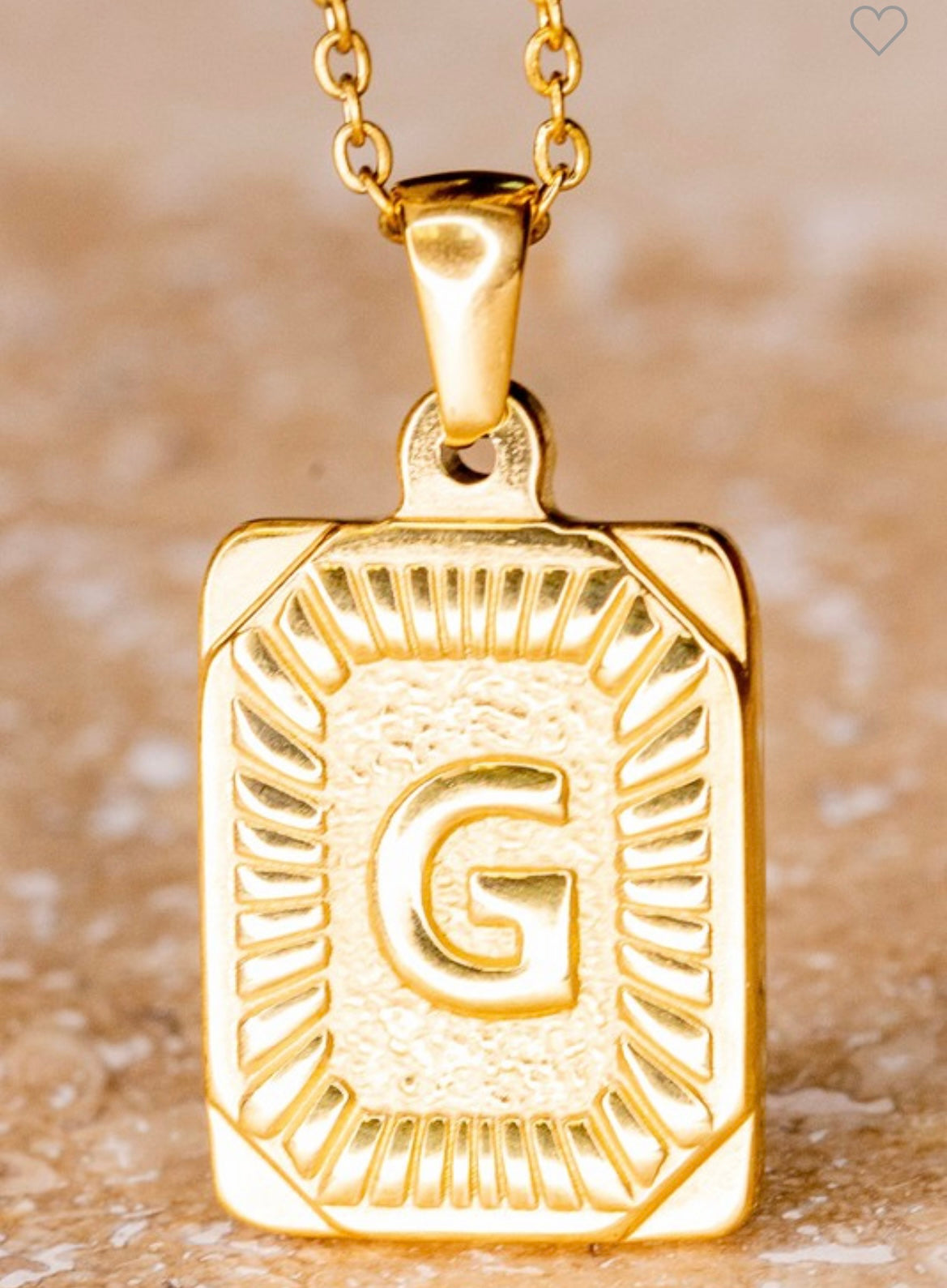 Pendant Initial Gold Necklace
