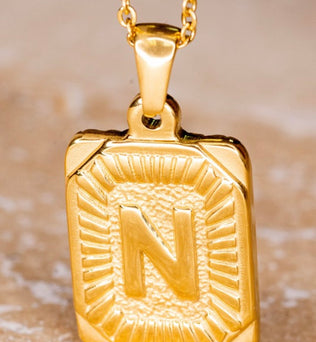 Pendant Initial Gold Necklace