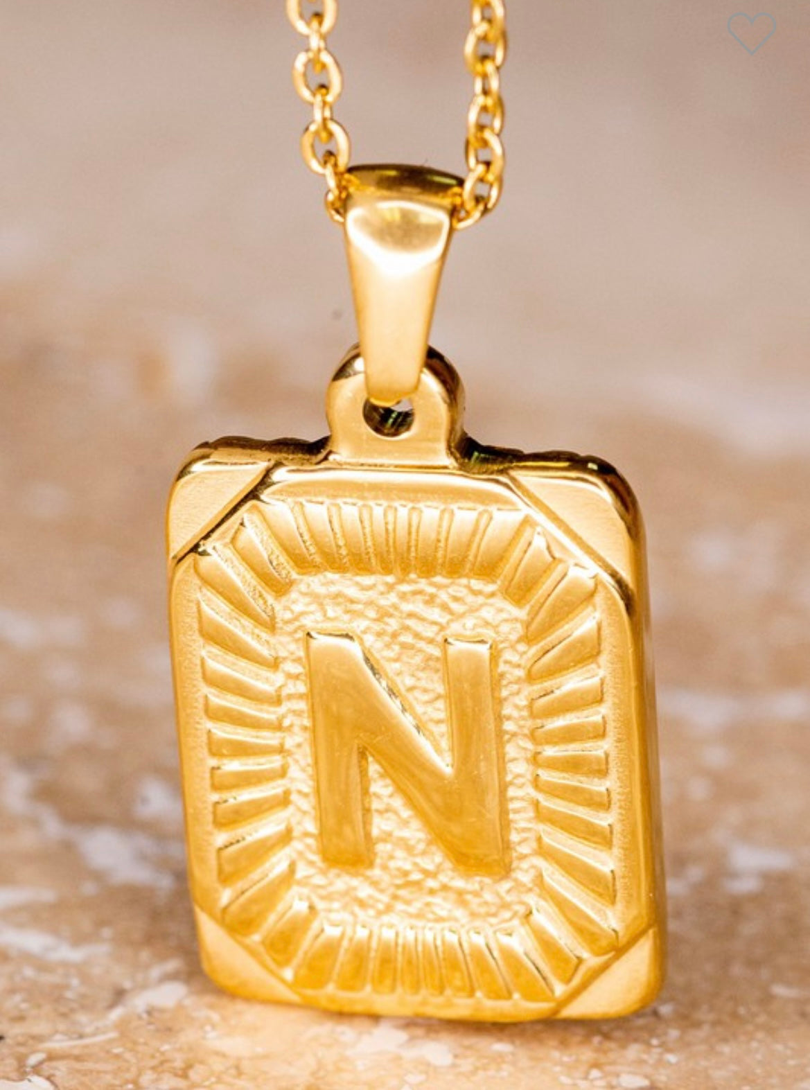 Pendant Initial Gold Necklace
