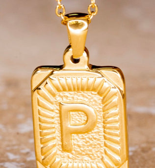 Pendant Initial Gold Necklace