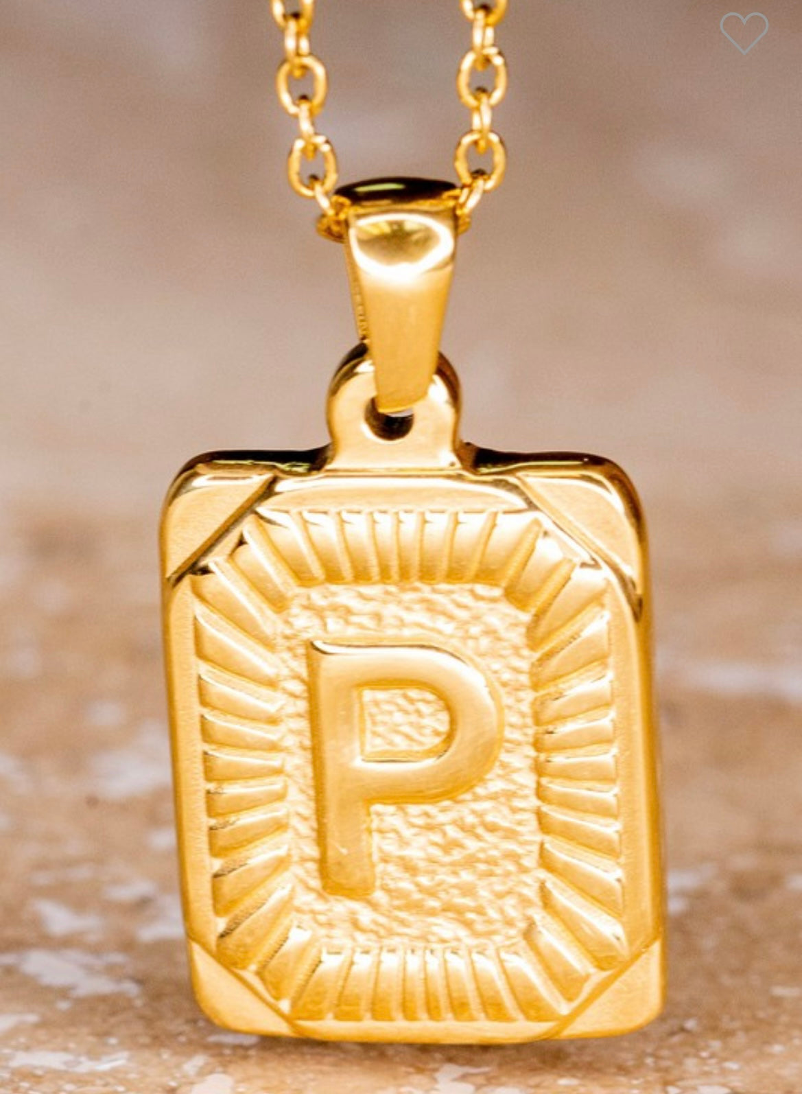 Pendant Initial Gold Necklace