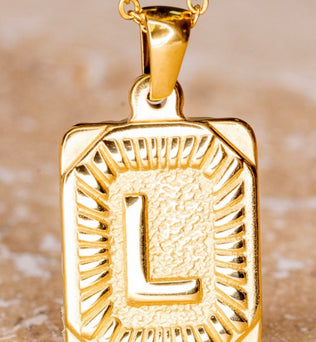 Pendant Initial Gold Necklace