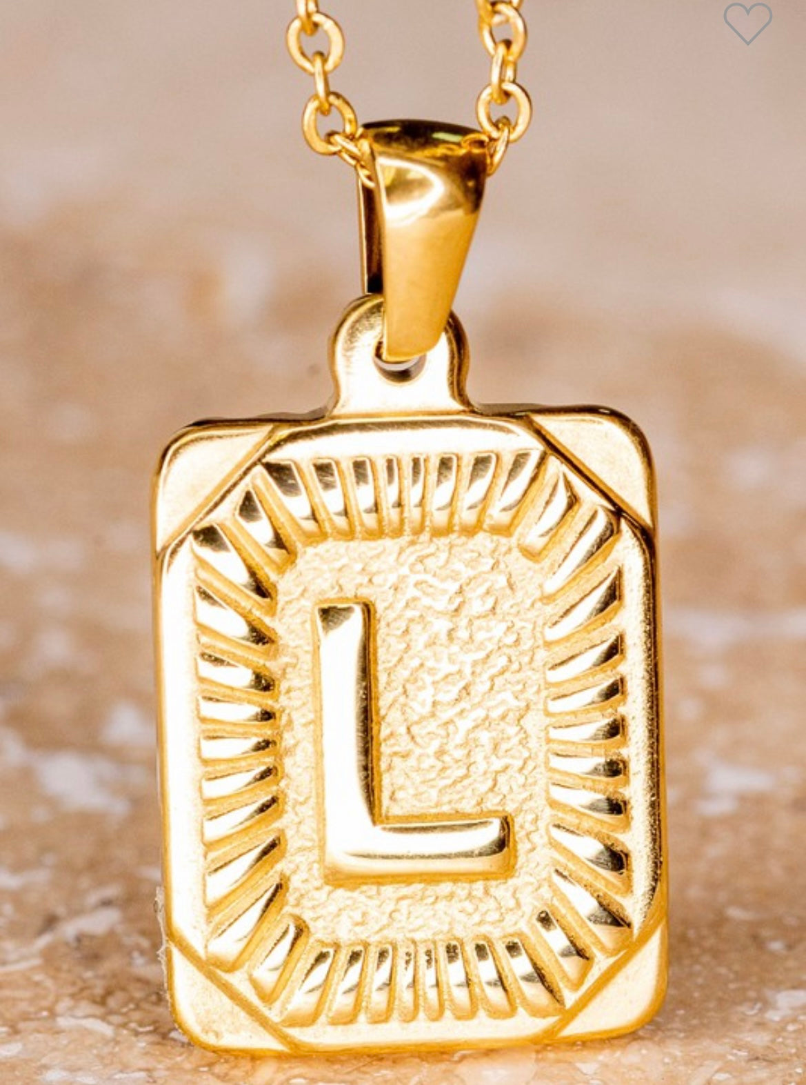 Pendant Initial Gold Necklace