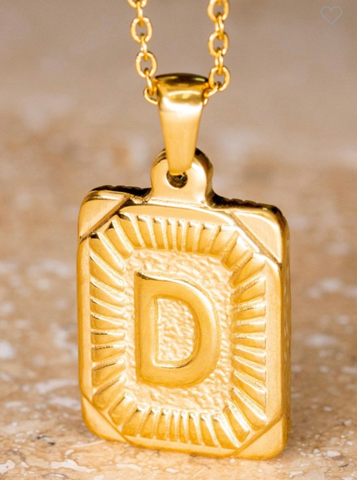 Pendant Initial Gold Necklace