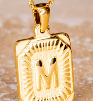Pendant Initial Gold Necklace