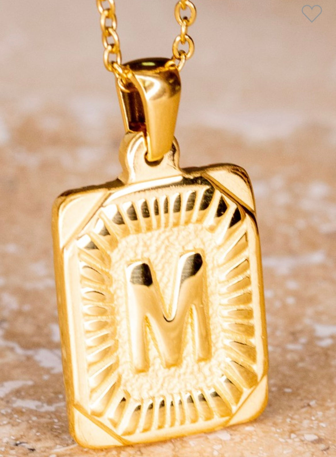 Pendant Initial Gold Necklace