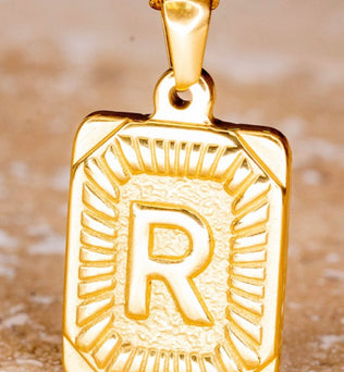 Pendant Initial Gold Necklace