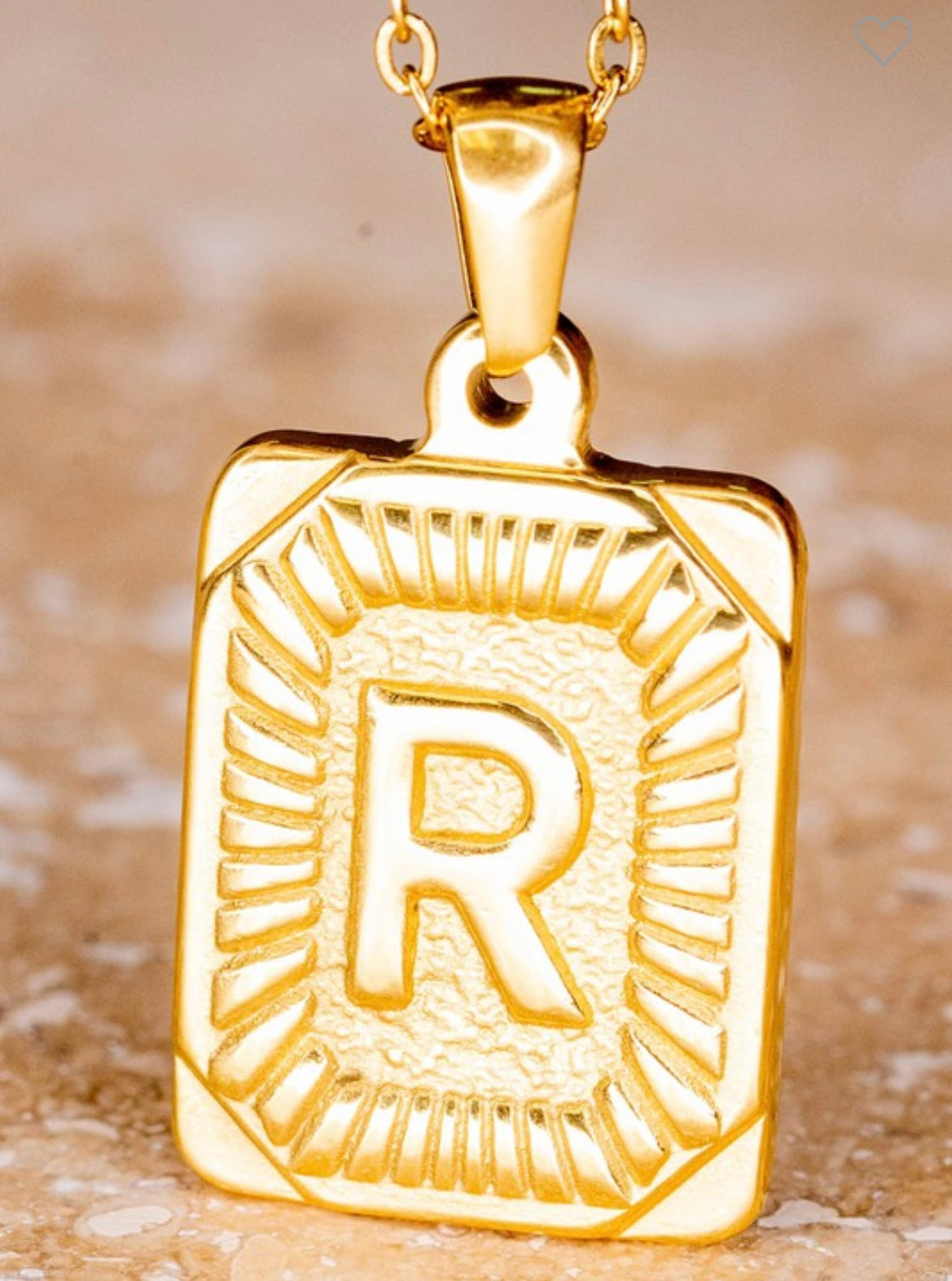 Pendant Initial Gold Necklace