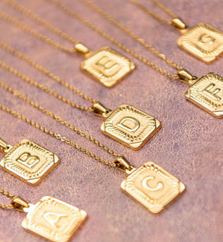 Pendant Initial Gold Necklace
