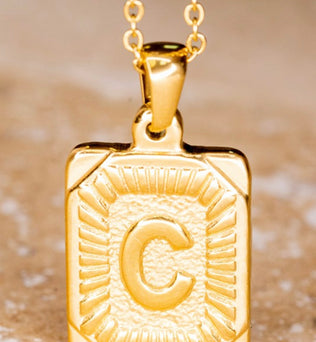 Pendant Initial Gold Necklace