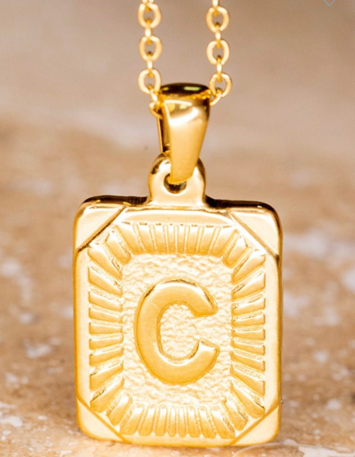 Pendant Initial Gold Necklace