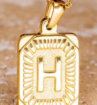 Pendant Initial Gold Necklace