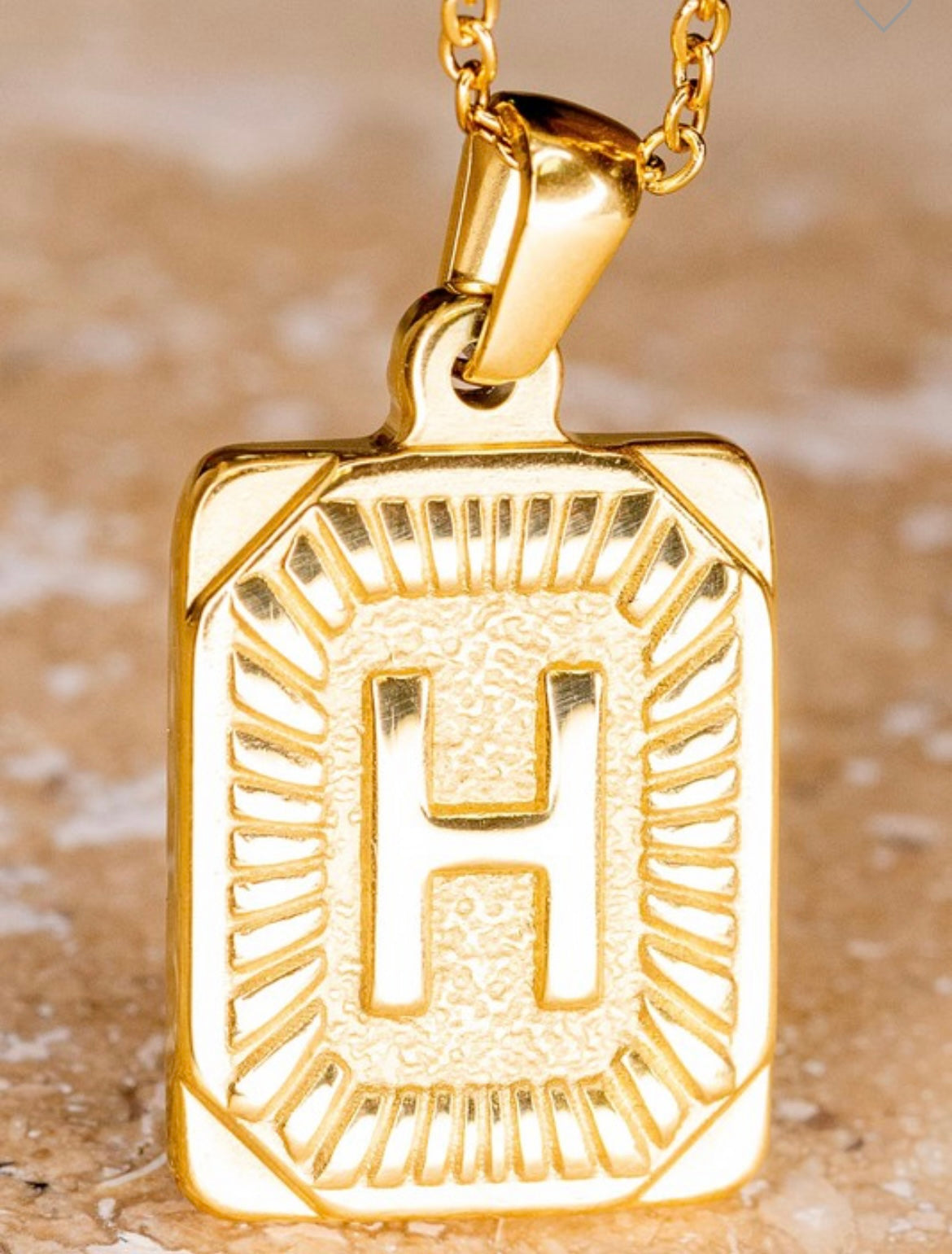 Pendant Initial Gold Necklace
