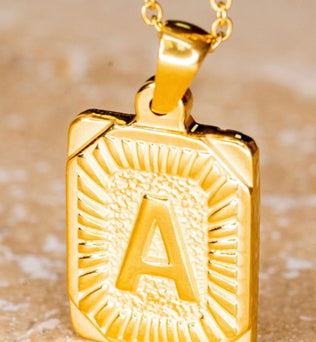 Pendant Initial Gold Necklace