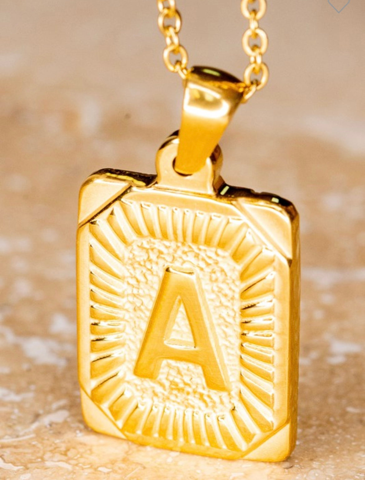 Pendant Initial Gold Necklace