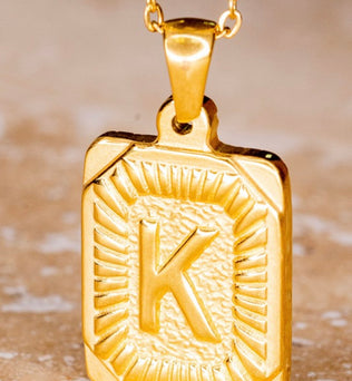 Pendant Initial Gold Necklace
