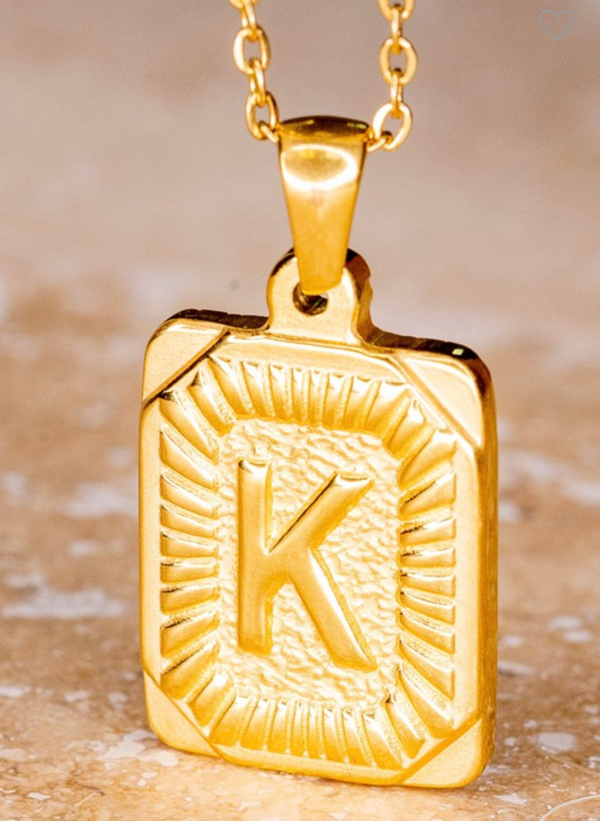 Pendant Initial Gold Necklace