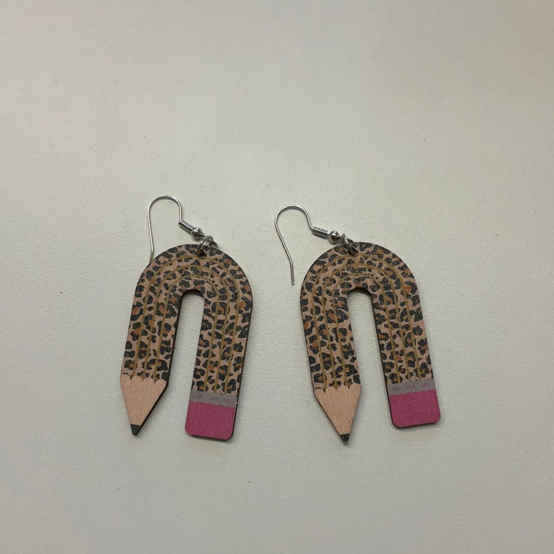 Leopard Pencil Earrings
