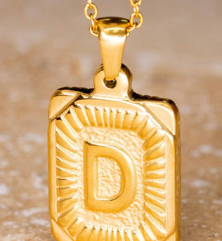 Pendant Initial Gold Necklace