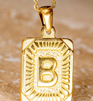 Pendant Initial Gold Necklace