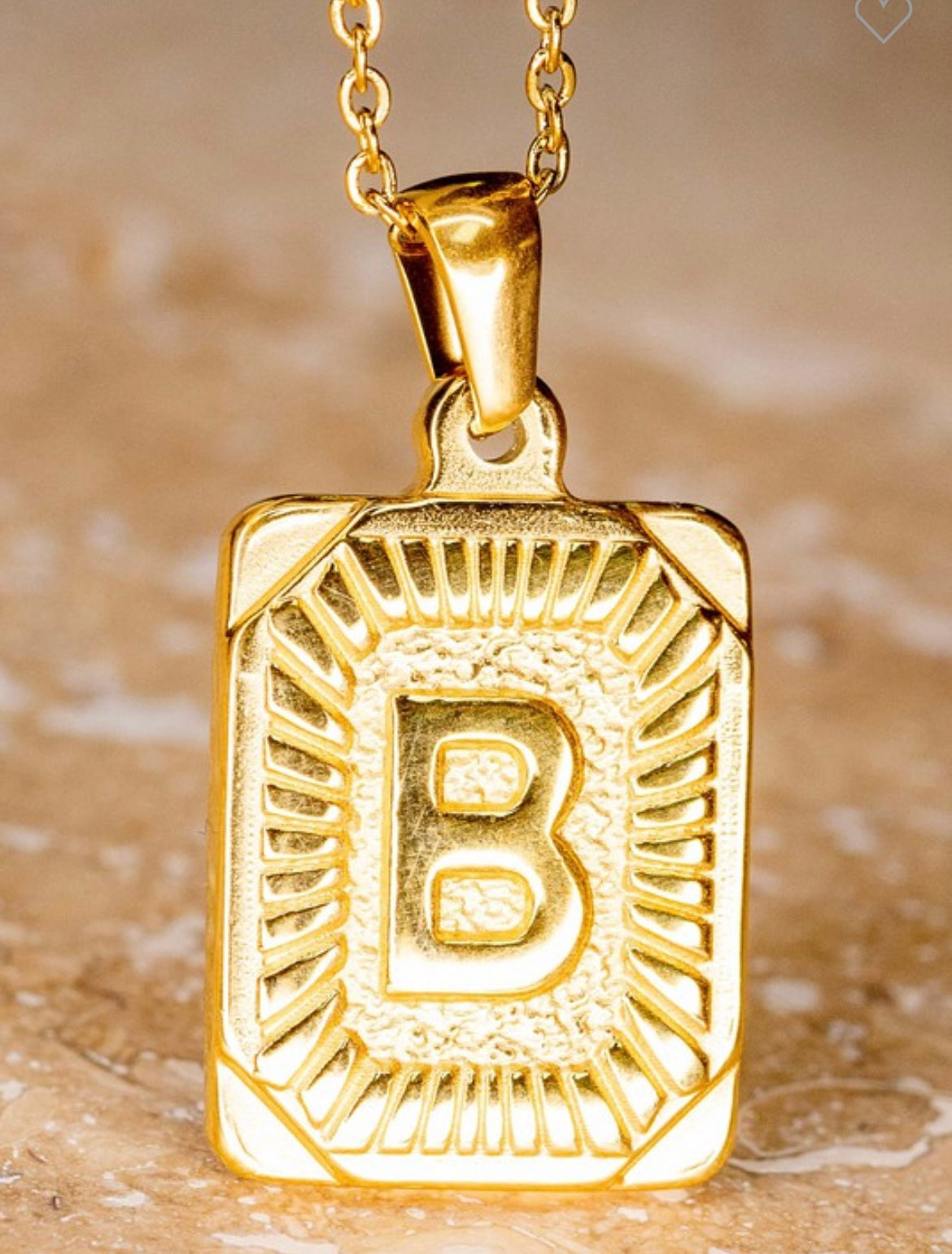 Pendant Initial Gold Necklace