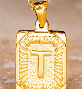 Pendant Initial Gold Necklace