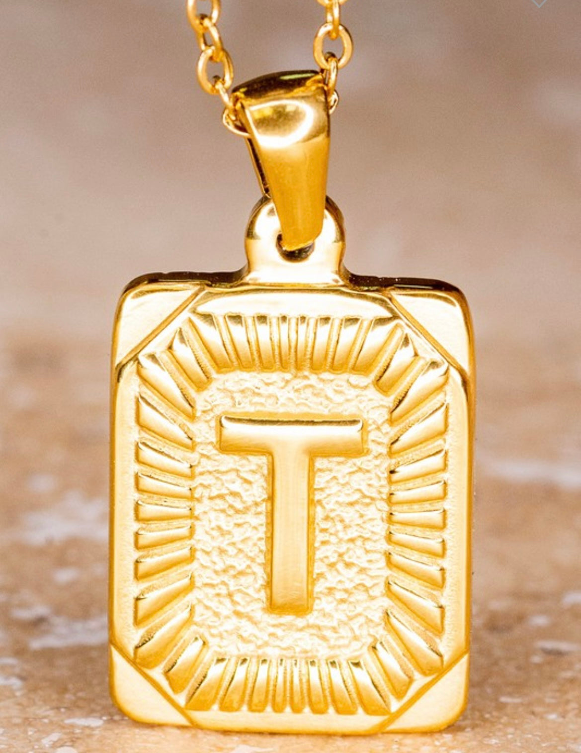 Pendant Initial Gold Necklace