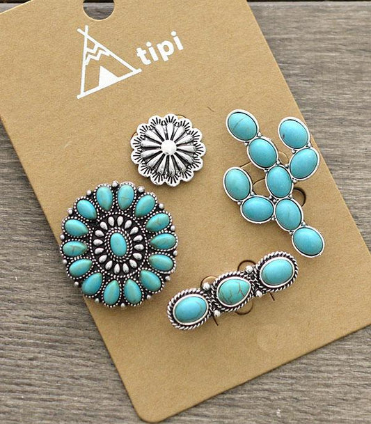 Turquoise Hat  Pin Set