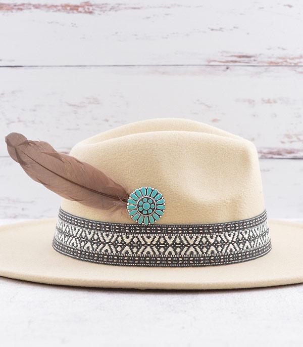 Concho Feather Hat Pin