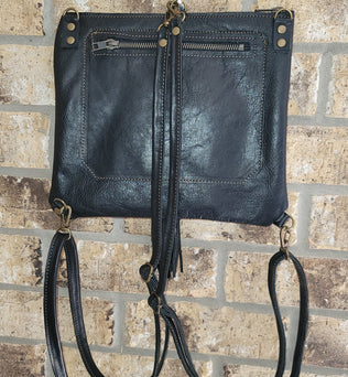 Black and White Cowhide Custom Leather Backpack