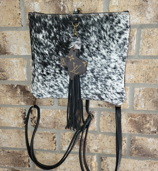 Black and White Cowhide Custom Leather Backpack