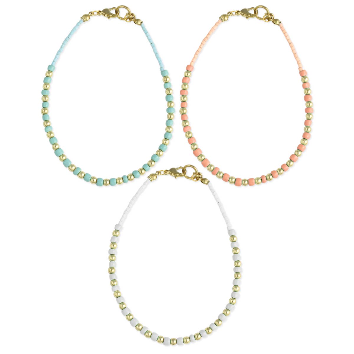 Islander - Gold & Pastel Bead Anklet