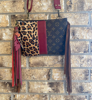 Upcycled Leopard w/Fringe & Strap
