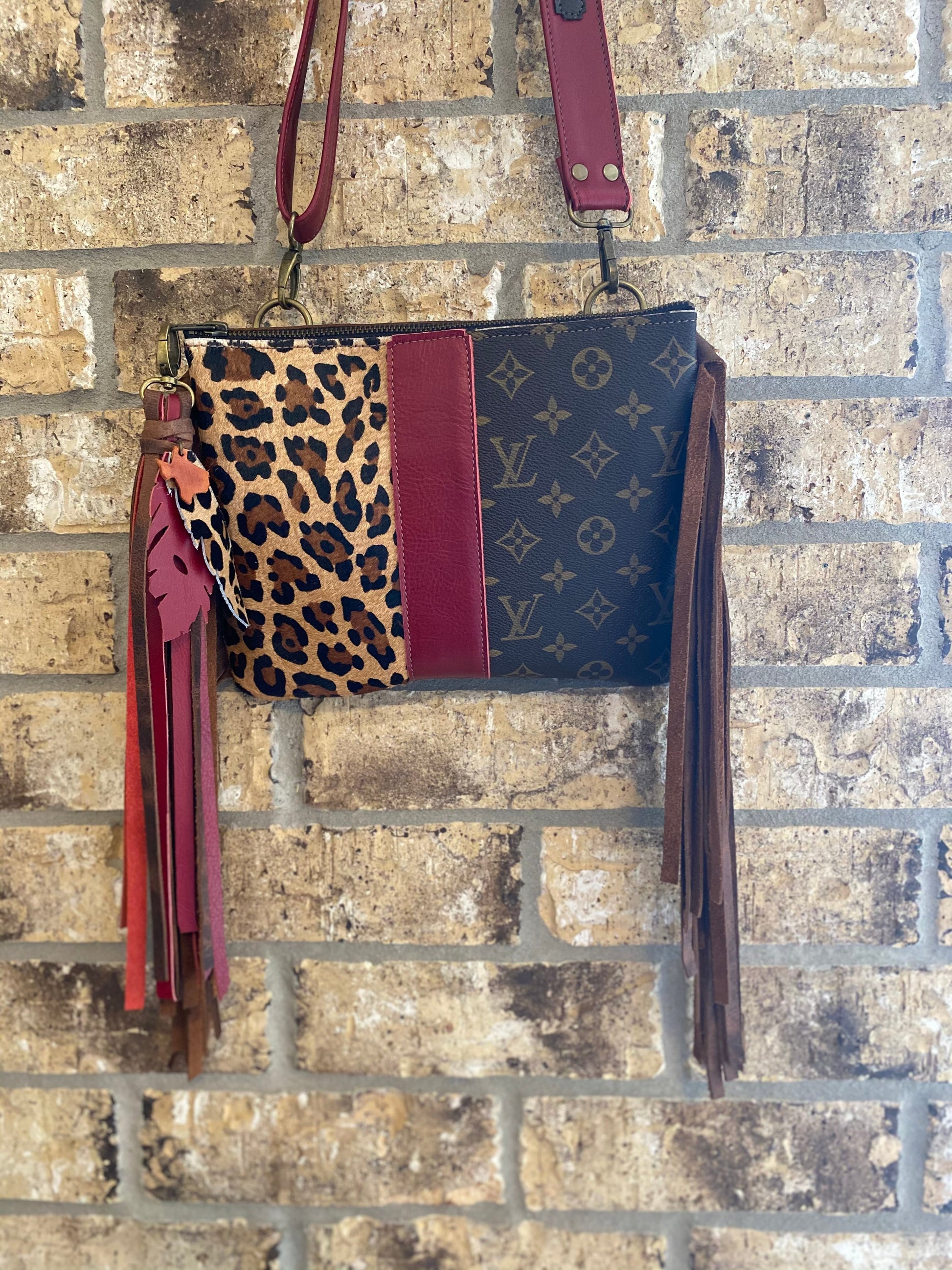 Upcycled Leopard w/Fringe & Strap