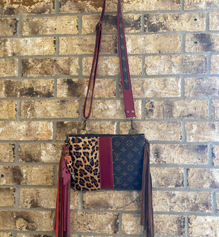 Upcycled Leopard w/Fringe & Strap