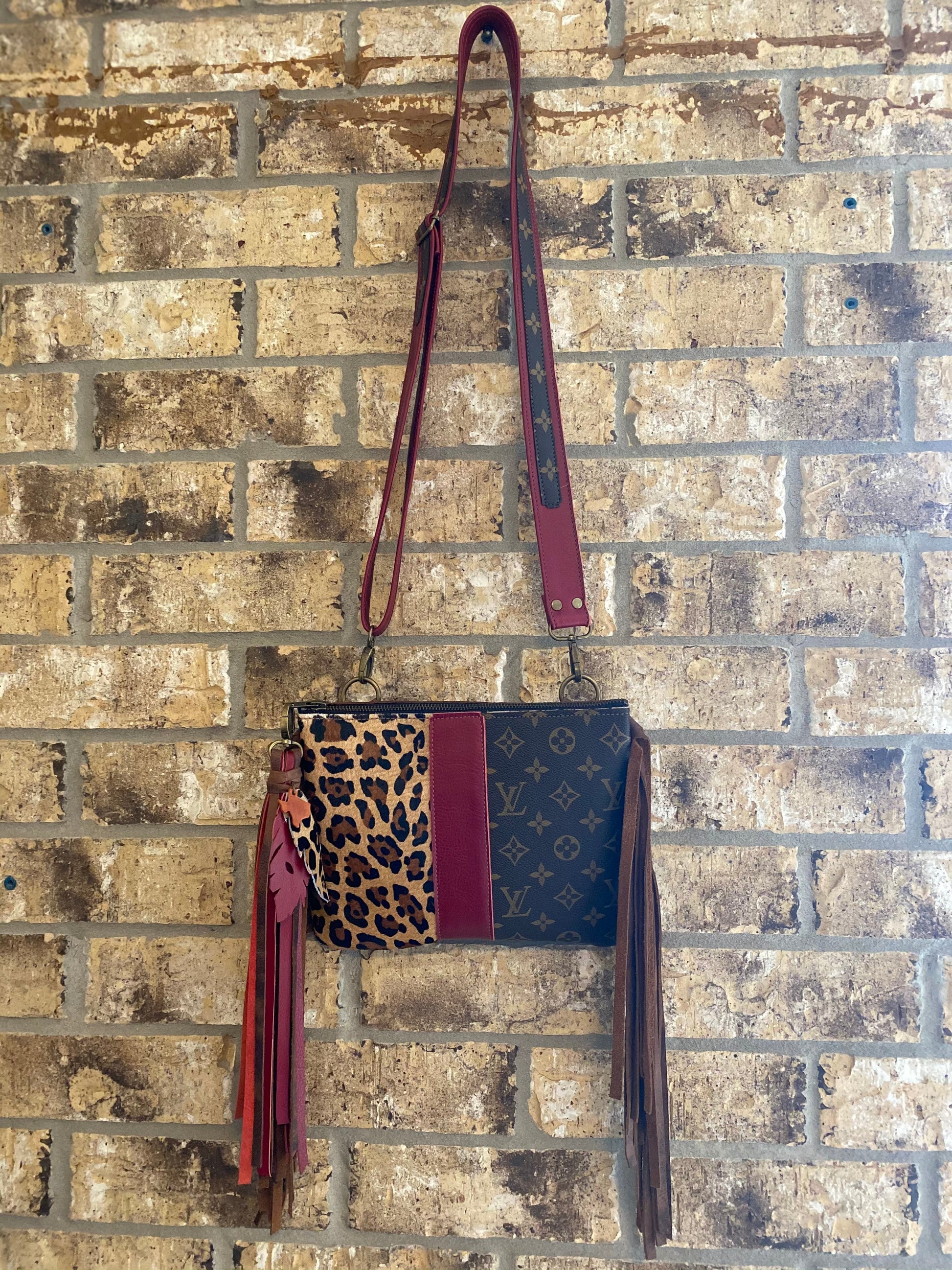 Upcycled Leopard w/Fringe & Strap