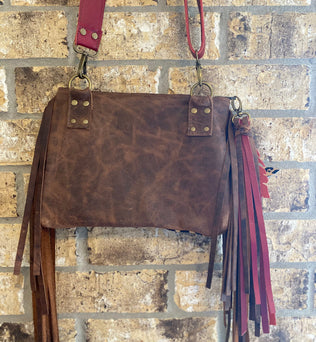 Upcycled Leopard w/Fringe & Strap